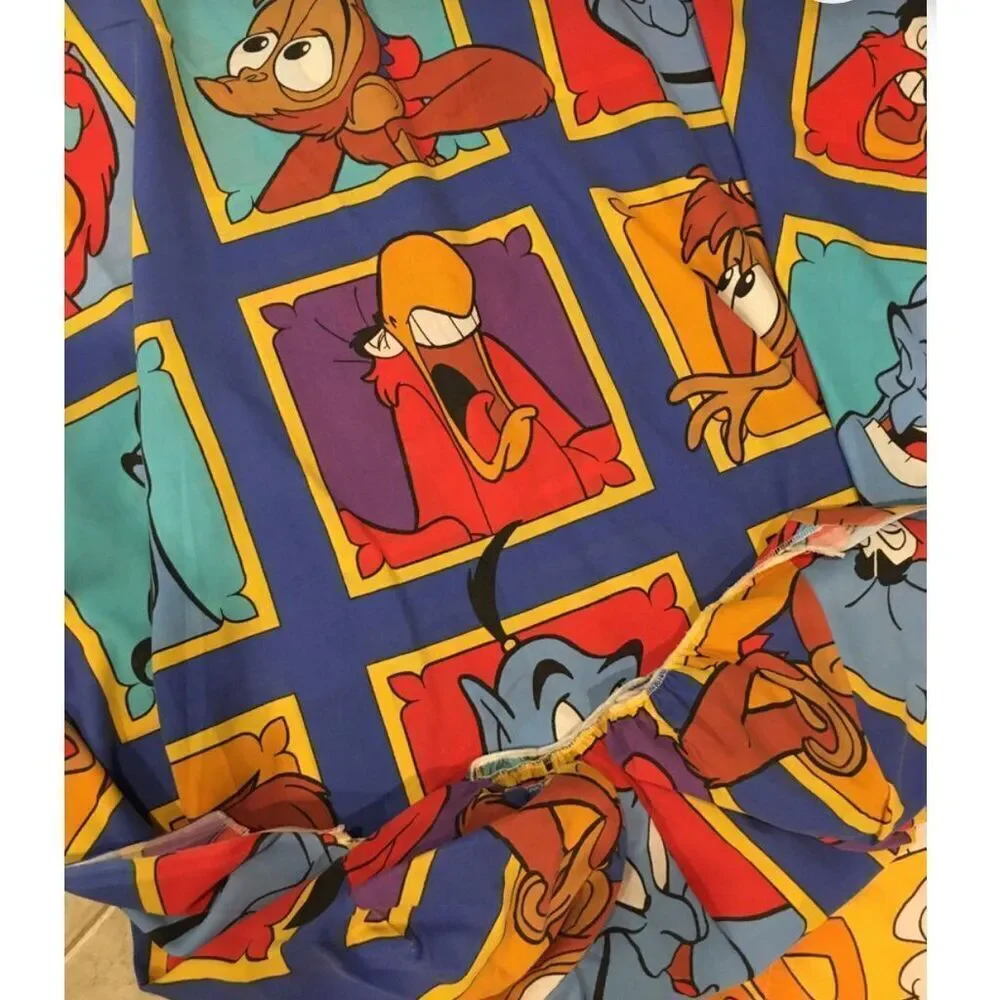 Unisex Vintage Twin Sheet set 1990s Aladdin Flat & Fitted ￼Sheet Set - Picture 2 of 6